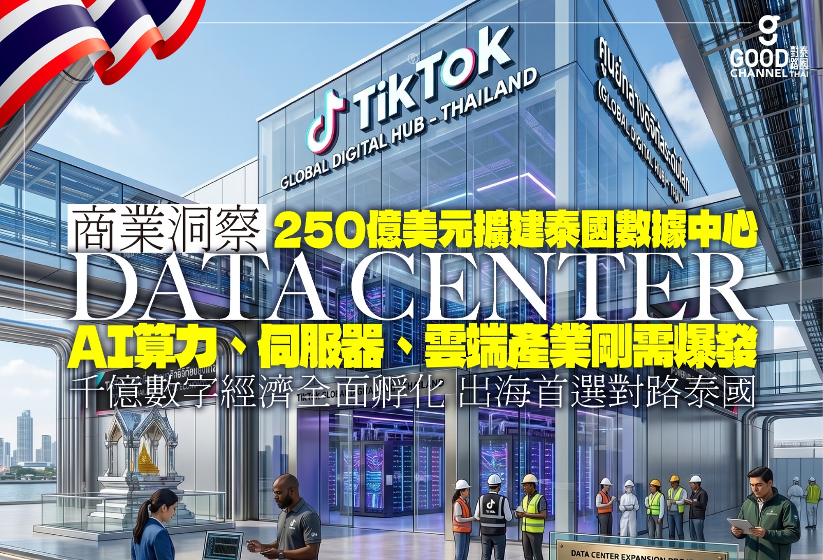 TikTok 泰國子公司已正式獲得泰國投資促進委員會（BOI）的批准，將投資約 250 億美元（折合逾千億港元）在當地擴建數據中心項目